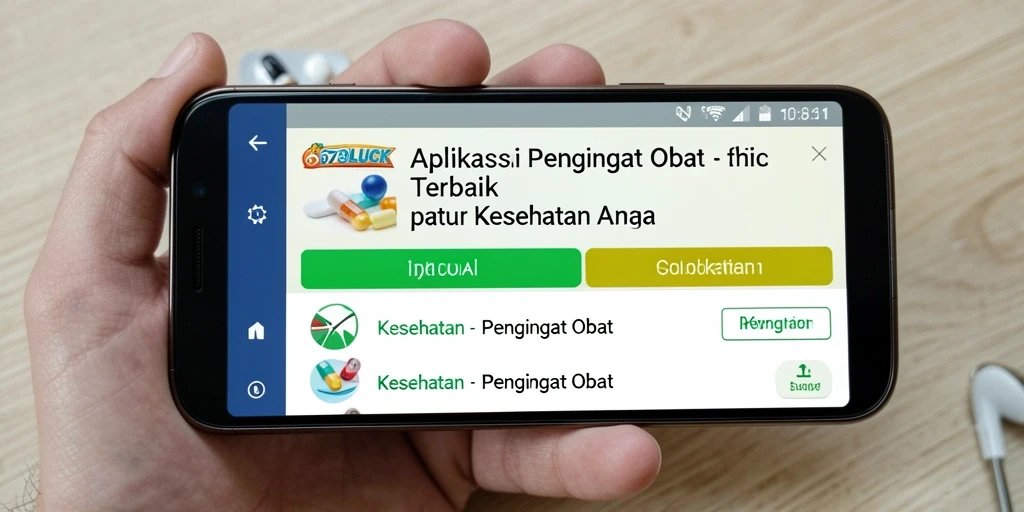 Screenshot antarmuka 678LUCK yang menampilkan fitur Pengingat Obat.