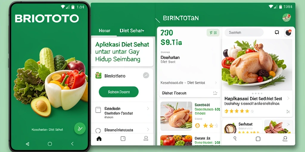 Antarmuka BRIOTOTO yang intuitif dan fungsional untuk Diet Sehat.