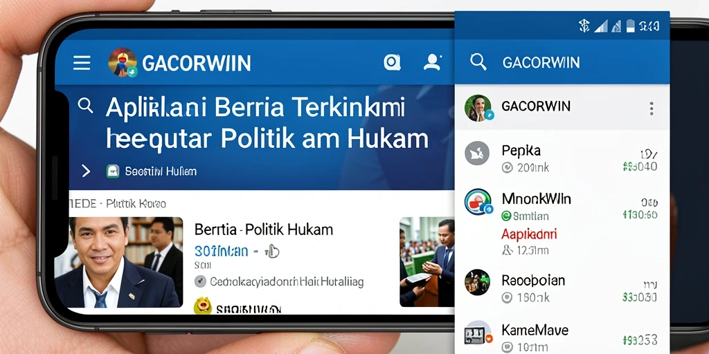 Antarmuka GACORWIN yang menampilkan berita politik dan hukum
