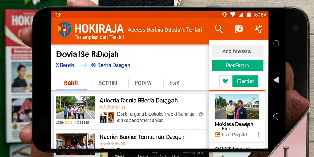 Antarmuka HOKIRAJA dengan berbagai berita daerah terkini.