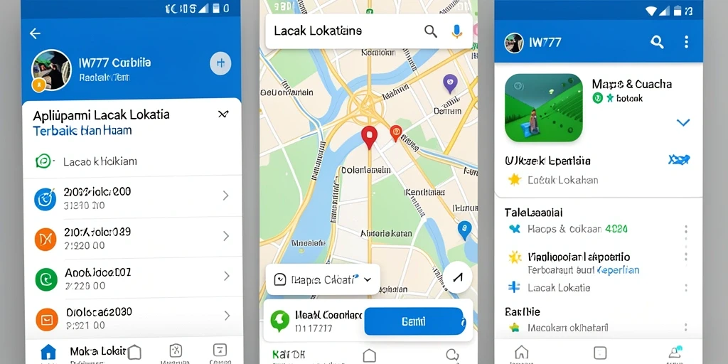 Tampilan antarmuka IW777 dengan fitur Lacak Lokasi yang intuitif.