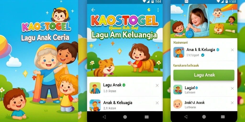 Tampilan antarmuka KAOSTOGEL yang ceria dan ramah anak.