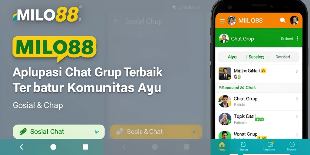 Antarmuka aplikasi MILO88 menampilkan grup chat yang interaktif dan menarik.