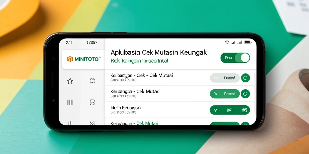 Antarmuka aplikasi MINITOTO untuk Cek Mutasi keuangan.