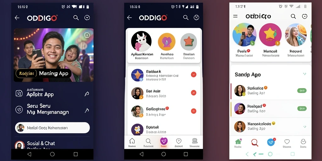 Tampilan modern dan user-friendly ODDIGO untuk kencan online.