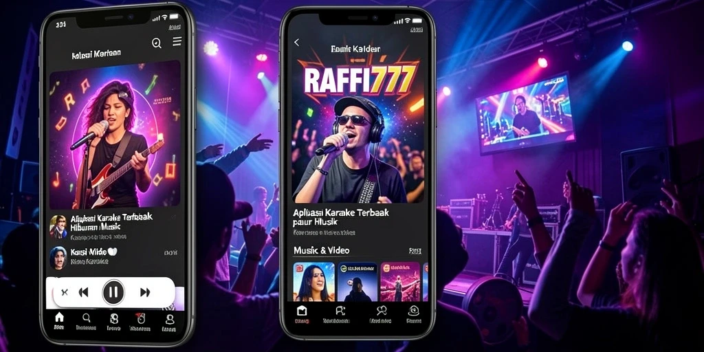 Antarmuka aplikasi Karaoke RAFFI777 yang modern dan mudah digunakan.