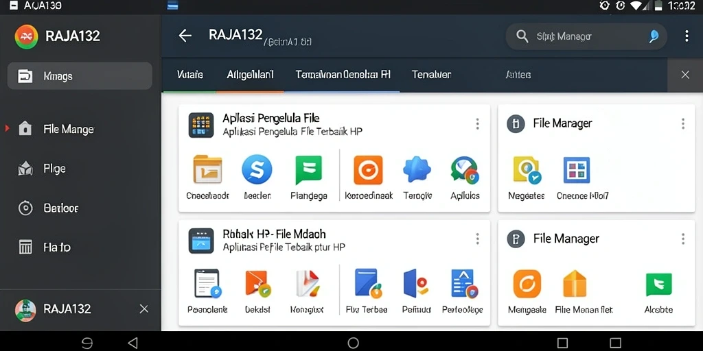 Antarmuka RAJA132 yang user-friendly dan fungsi File Manager yang efisien.