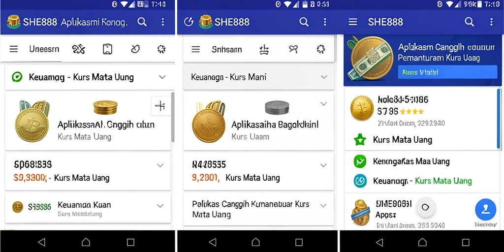 Antarmuka SHE888 yang modern dan informatif untuk Kurs Mata Uang.