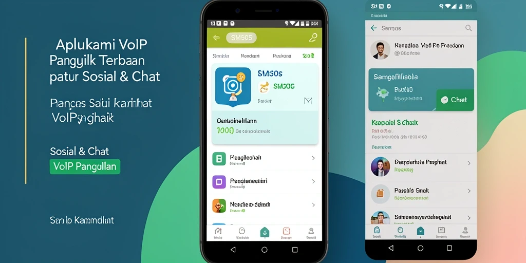Tampilan antarmuka utama SM605 untuk panggilan VoIP.