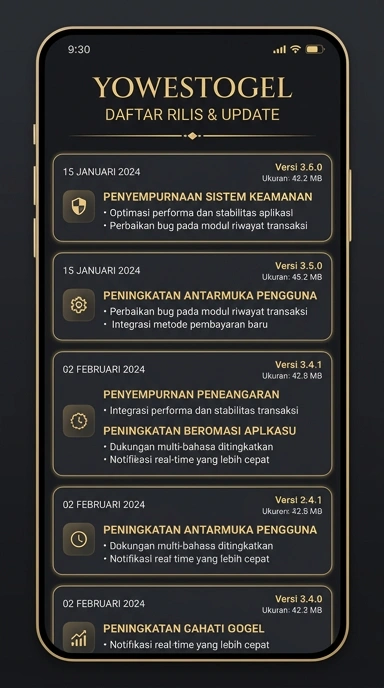 Riwayat Versi yowestogel untuk Pengguna Android